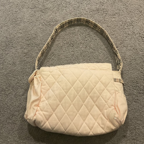 Final Sale! Burberry Vintage Y2K Baby Pink Nova Check Quilted Diaper Bag w Pad - Picture 11 of 15